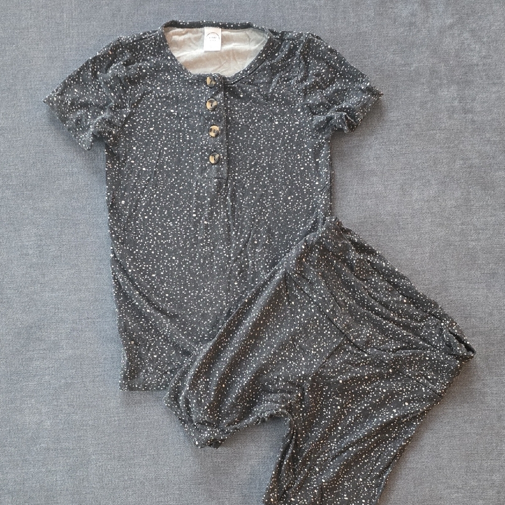 Gray Polka Dot Pajama Set